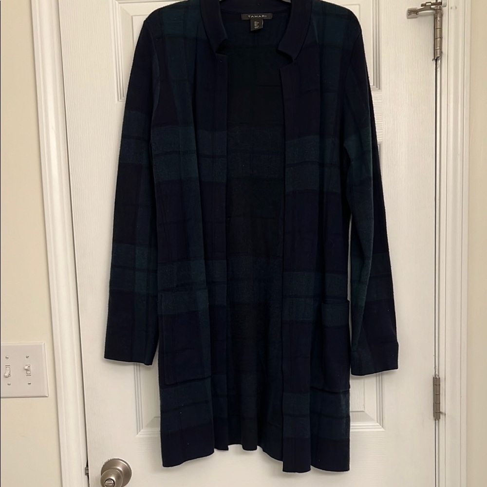 Plaid Open Front Cardigan